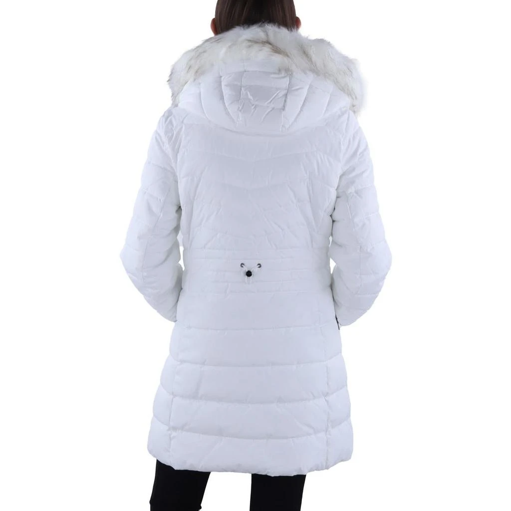 Laundry by Shelli Segal Womens Faux Fur Trim Hooded Puffer Jacket 4