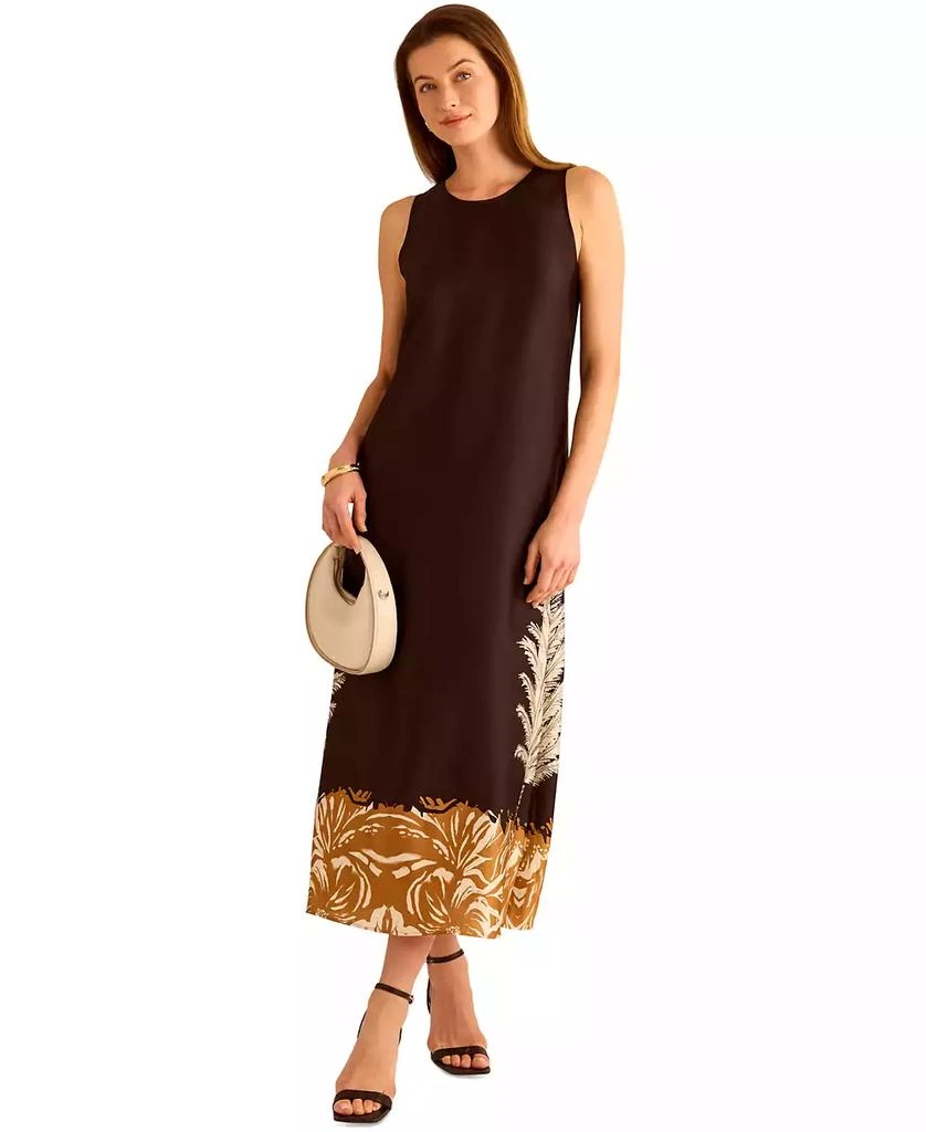 Vince Camuto Women's Sleeveless Back-Slit A-Line Dress 9