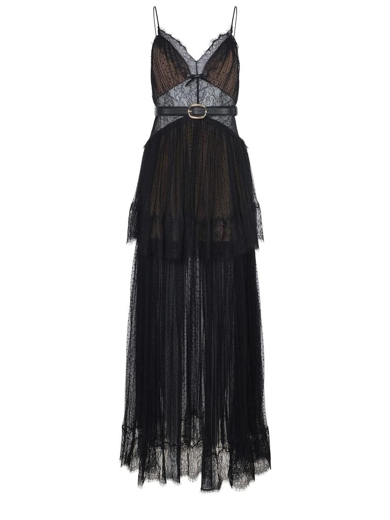 Self Portrait Black Dot Mesh Tiered Maxi Dress - Dresses & Skirts -  BeyondStyle