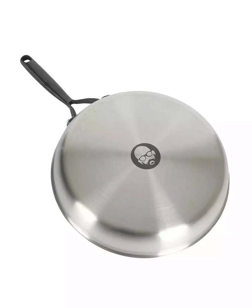 Babish 12-Inch Tri-Ply Stainless Steel Frying Pan with Lid 
Black Handle – Professional Grade Skillet for Searing, Sauteing 
Even Heat Cooking 4