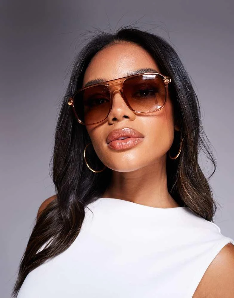 Quay Sepia Sunglasses TEXT ME – QUAY main image 4