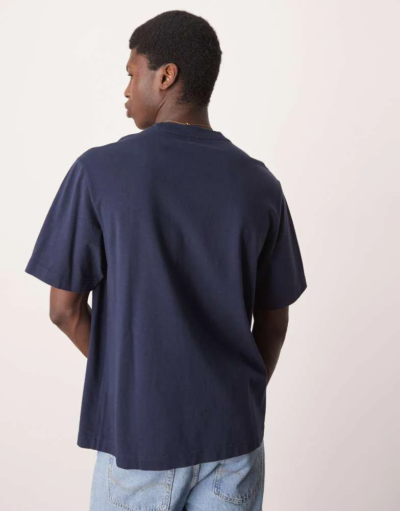Abercrombie & Fitch Abercrombie & Fitch premium logo t-shirt in navy 4