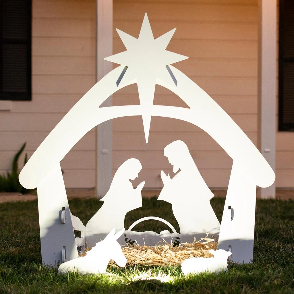 Best Choice Products 4ft Outdoor Nativity Scene, Weather-Resistant Decor, Christmas Family Yard Decoration, PVC 1