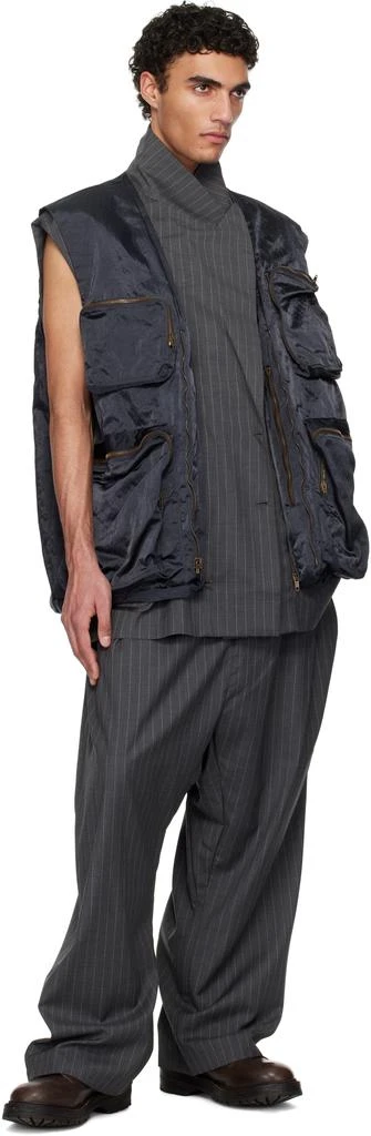 Hed Mayner Gray Cashmere Pinstripe Trousers 4