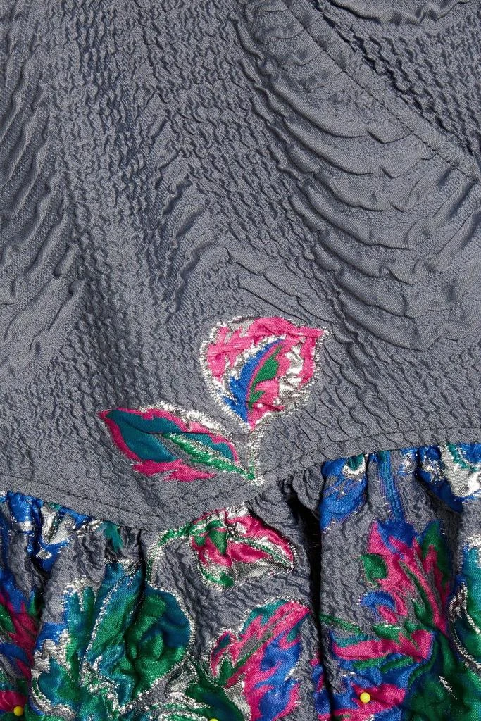 GANNI Fil coupé cloqué wrap blouse 4