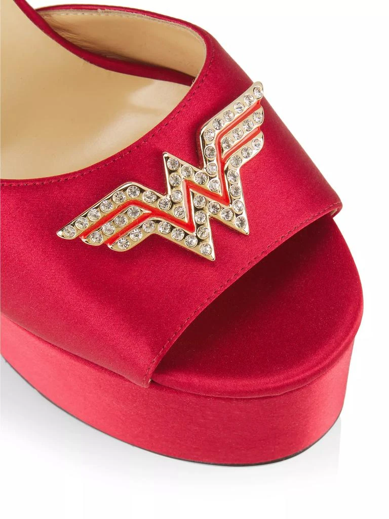 Nalebe Warner Bros X Nalebe Wonder Woman 130MM Silk & Crystal Platform Sandals 6