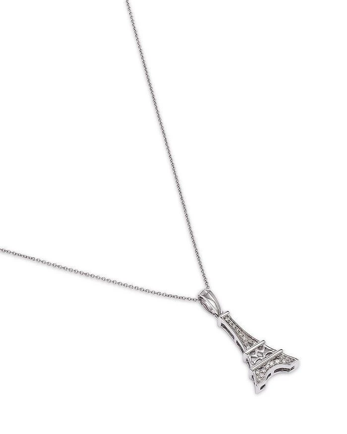 Bloomingdale's Diamond Eiffel Tower Pendant Necklace in 14K White Gold, 0.07 ct. t.w. 3