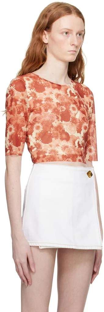 Ganni Orange Printed T-Shirt 2