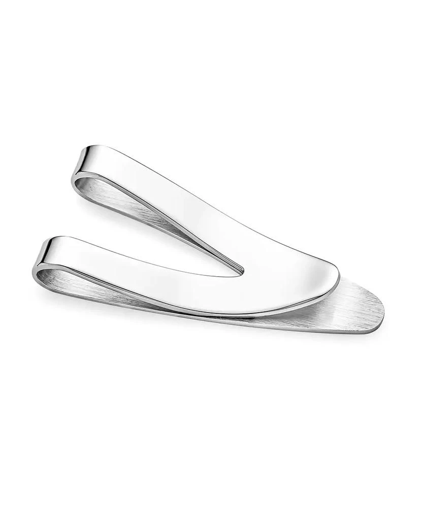 Bling Jewelry V-Shaped Large Wide Strong Plain Money Clip Card Holder Stainless Steel