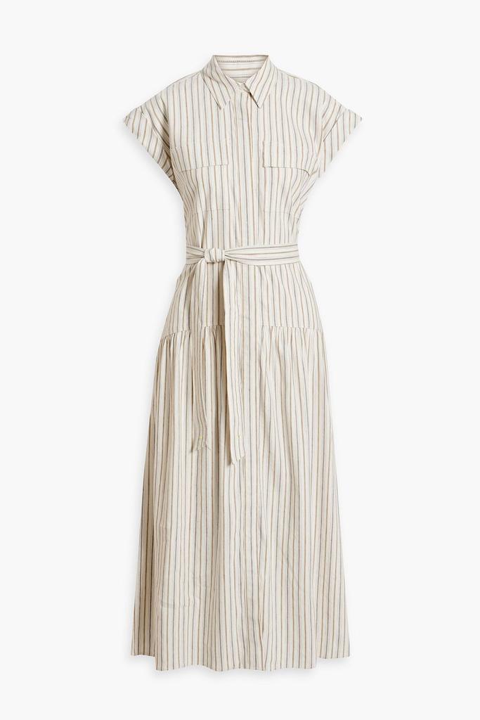 Derek Lam Laurel striped linen-blend midi shirt dress