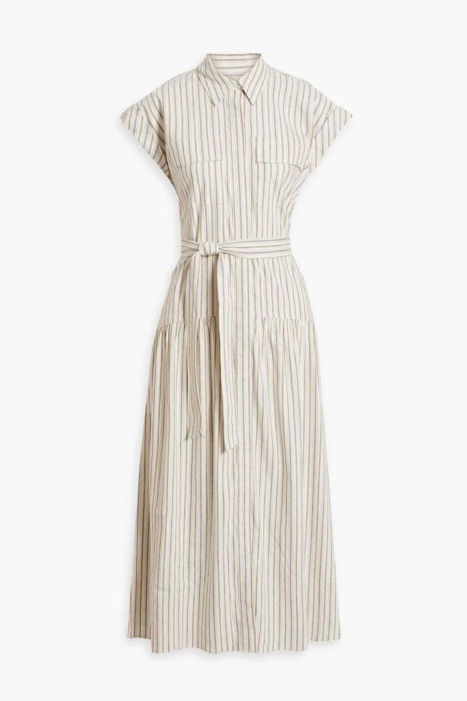 Derek Lam Laurel striped linen-blend midi shirt dress 1