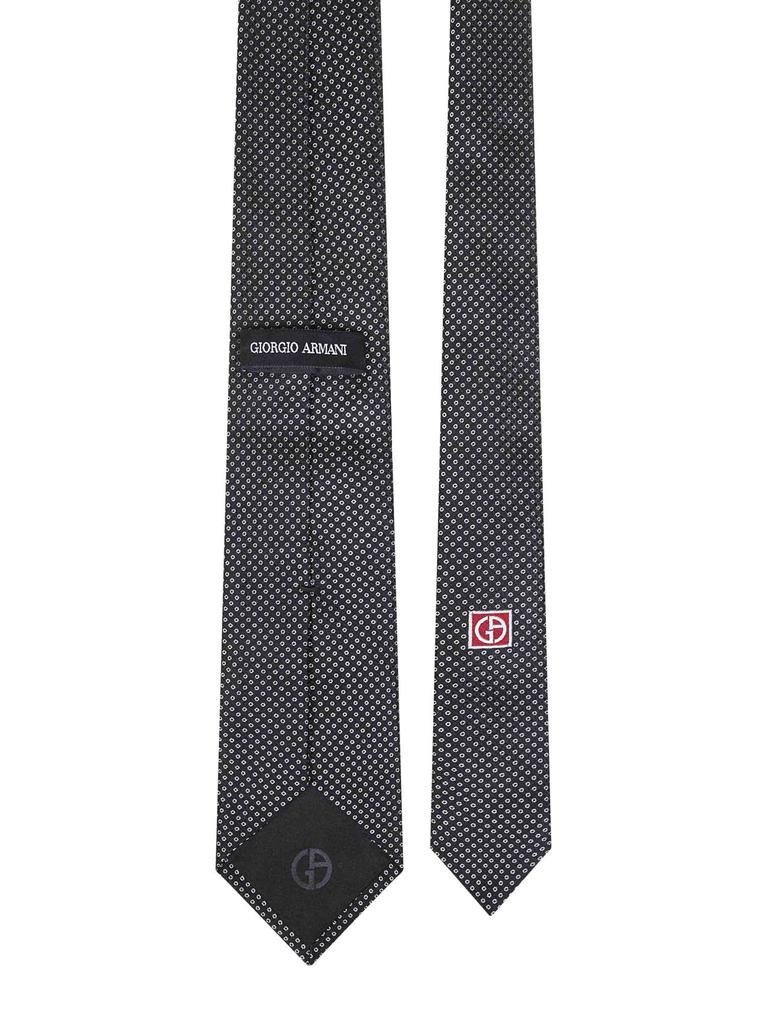 Giorgio Armani GIORGIO ARMANI | Black micro-pattern jacquard silk tie | Man | PZ