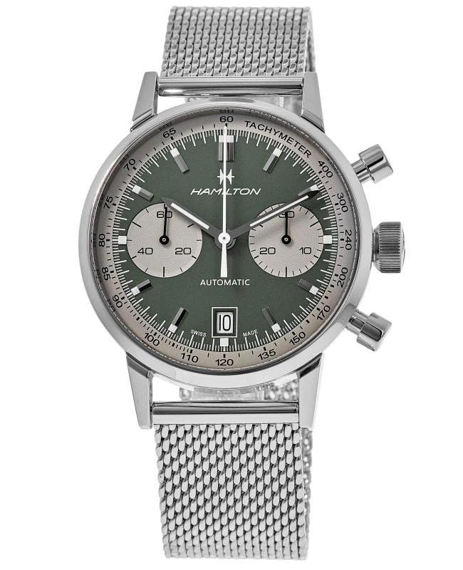 Hamilton Hamilton American Classic INTRA-MATIC AUTO Green Chronograph Dial Men's Watch H38416160 1