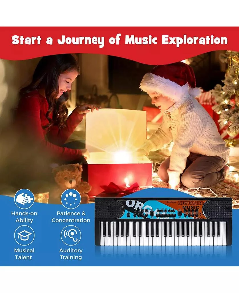 Mecale 49-Key Portable Kids Electric Piano Keyboard with 8 Rhythms 
8 Tones for Fun Learning 7