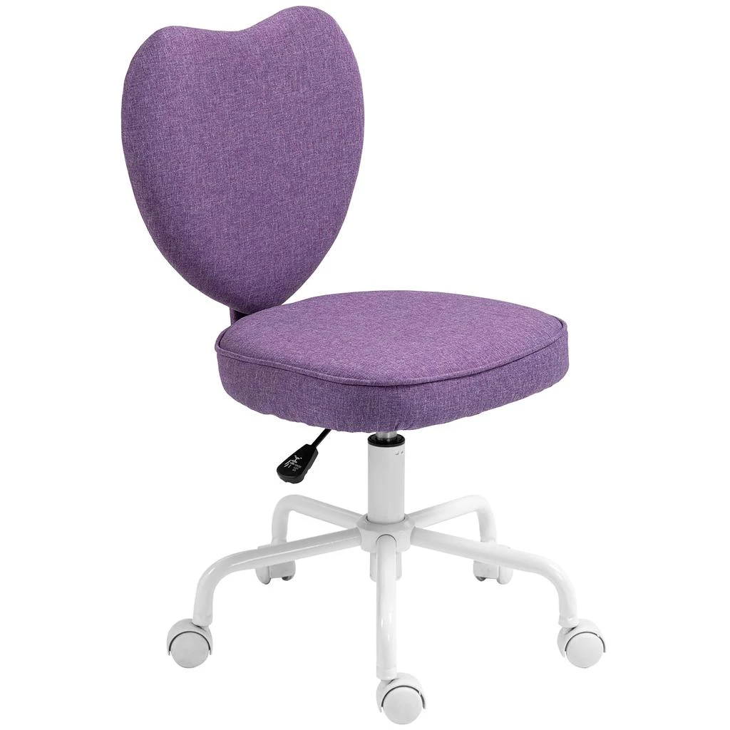 Hivvago Cute Heart-Shaped Back Desk Chair with Adjustable Seat