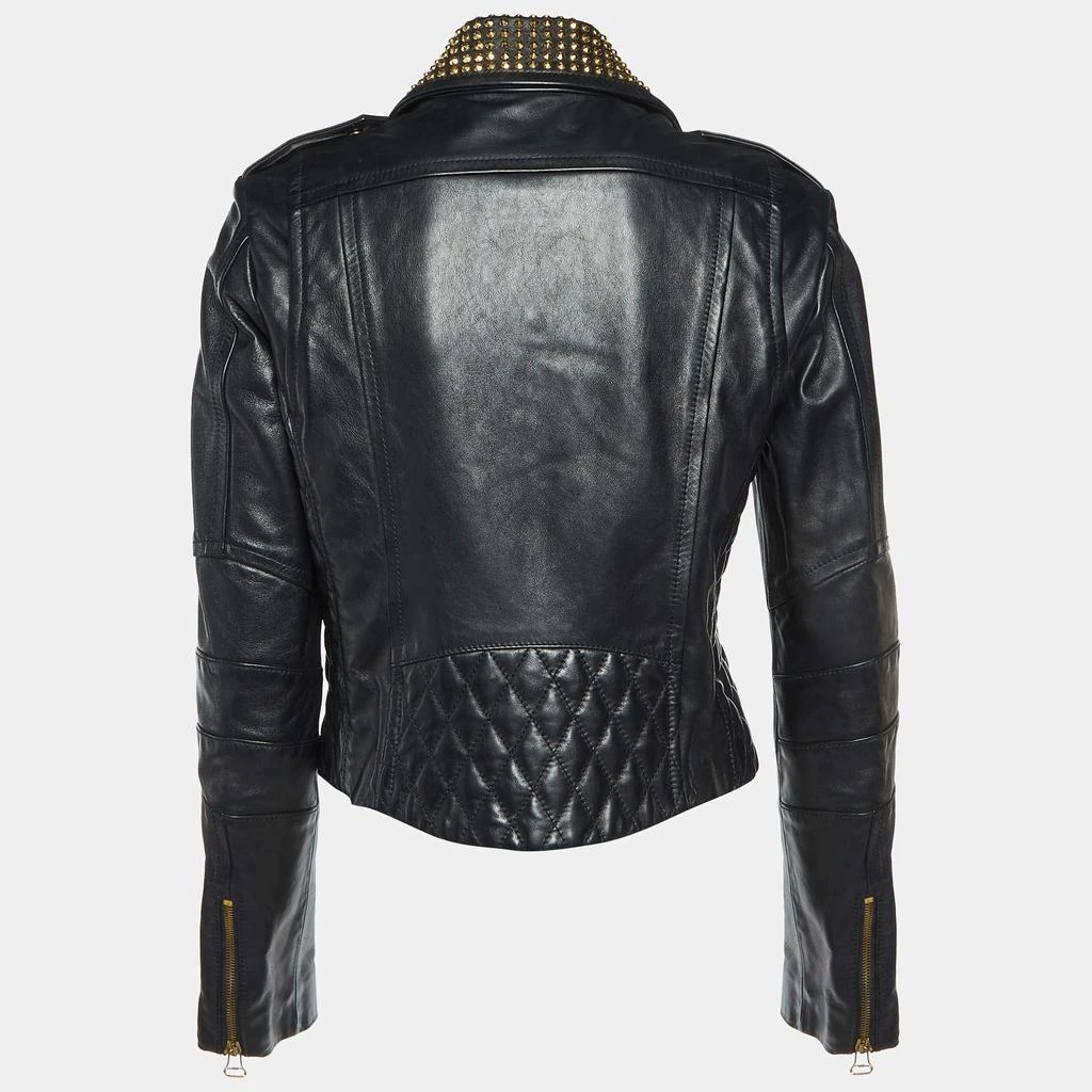 PIERRE BALMAIN Pierre Balmain Black Leather Studded Biker Jacket M 3