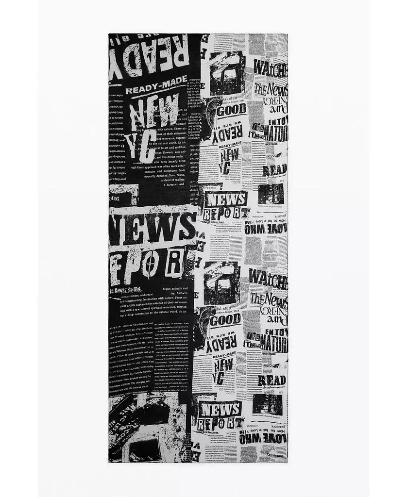 Desigual Women's Rectangular newspaper scarf 1