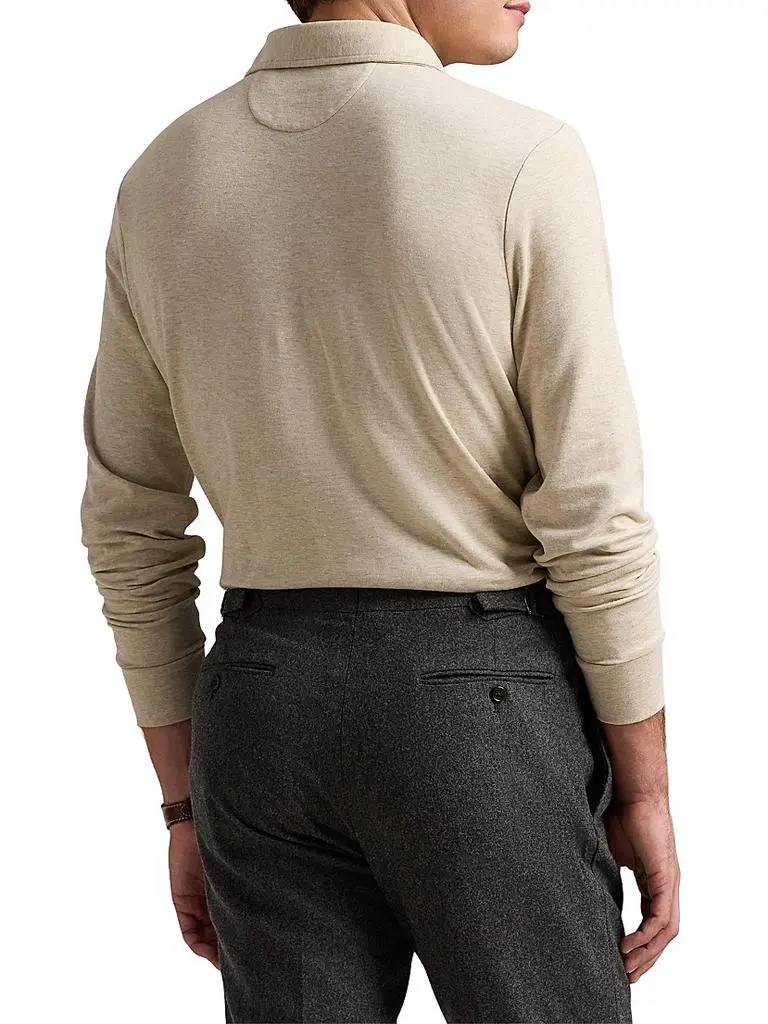 Ralph Lauren Double-Knit Jersey Long-Sleeve Polo Shirt 4
