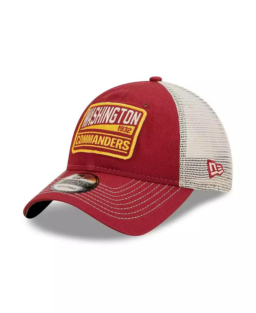New Era Men's Burgundy, Natural Washington Commanders Devoted Trucker 9TWENTY Snapback Hat 1