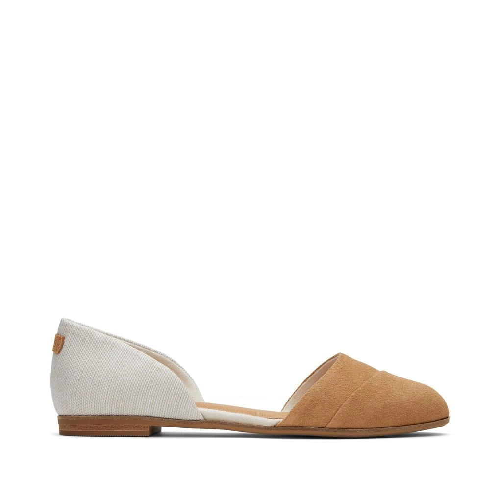 TOMS Shoes Jutti D'Orsay Tan Suede Leather Flat 1