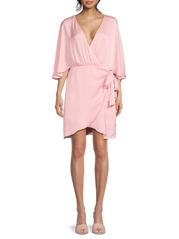 Ramy Brook Alexis Faux Wrap Satin Mini Dress 1