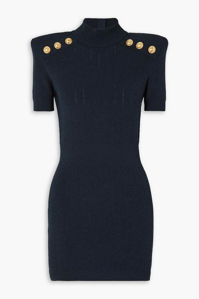 Button-embellished ribbed-knit mini dress  On Sale Now with Up to 50% Off  | Discover Exclusive Deals & Savings at BeyondStyle  Authentic Balmain  women|dresses|mini dresses|clothing|knit dresses with Limited-Time  Discounts, Free Shipping,