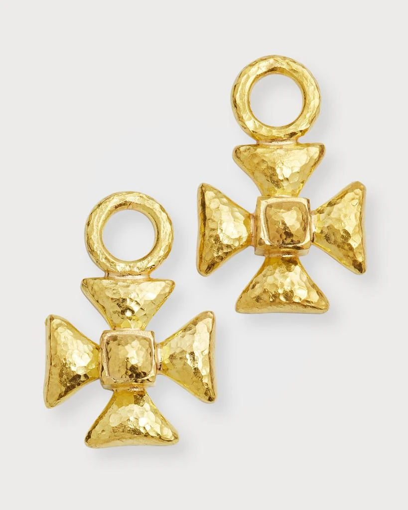 Elizabeth Locke 19k Maltese Cross Earring Pendants 1