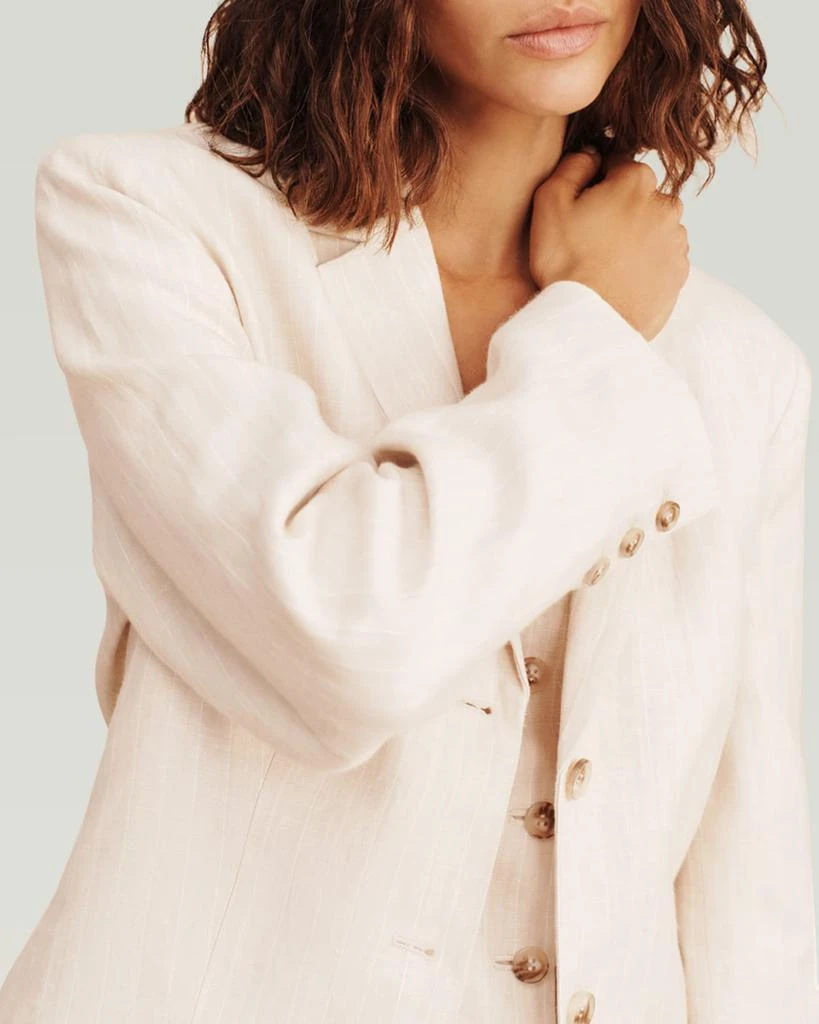 Posse Leon Single-Breasted Pinstripe Linen Blazer 5