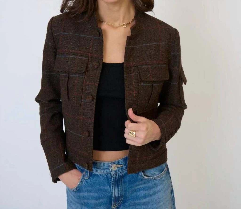 Central Park West Central Park West - Eden Plaid Military Jacket