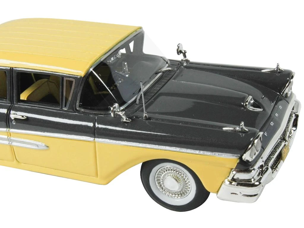 Goldvarg Collection 1958 Ford Fairlane 4 Door Gunmetal Gray and Pastel Yellow Limited Edition to 240 pieces Worldwide 1/43 Model Car by