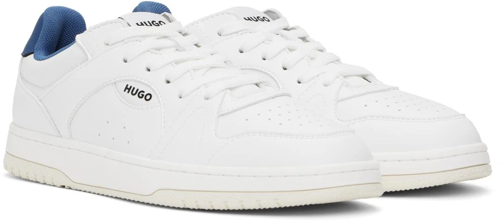 Hugo Boss White Faux-Leather Logo Sneakers 4