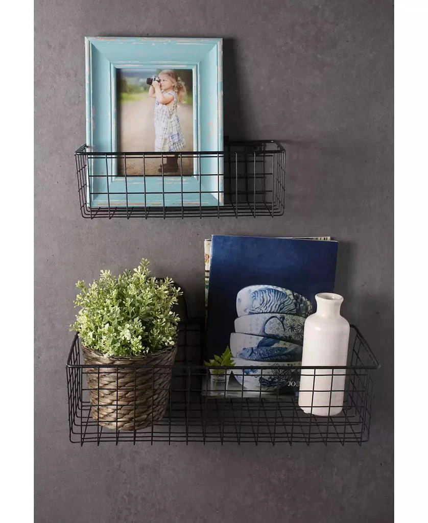 Design Imports Medium 2-Pc. Wire Wall Basket Set 1