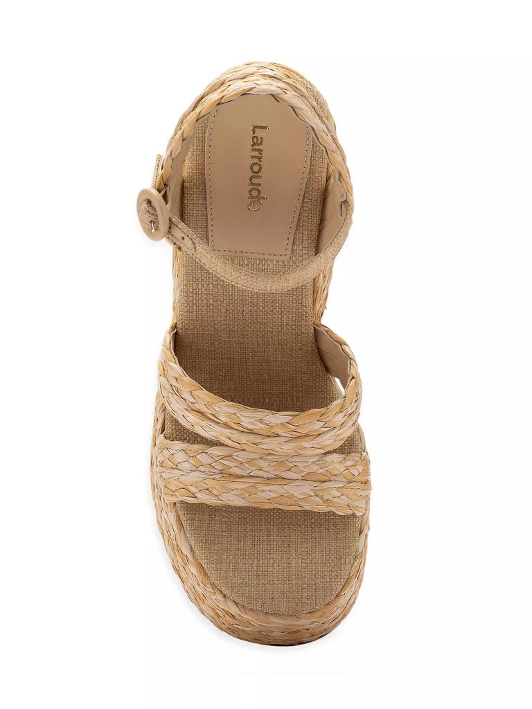 Larroudé Carmen 145MM Raffia Platform Sandals 5