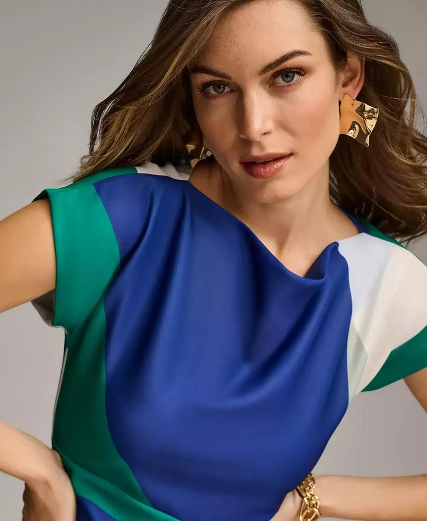 Donna Karan Women's Colorblocked Boat-Neck Dress 4