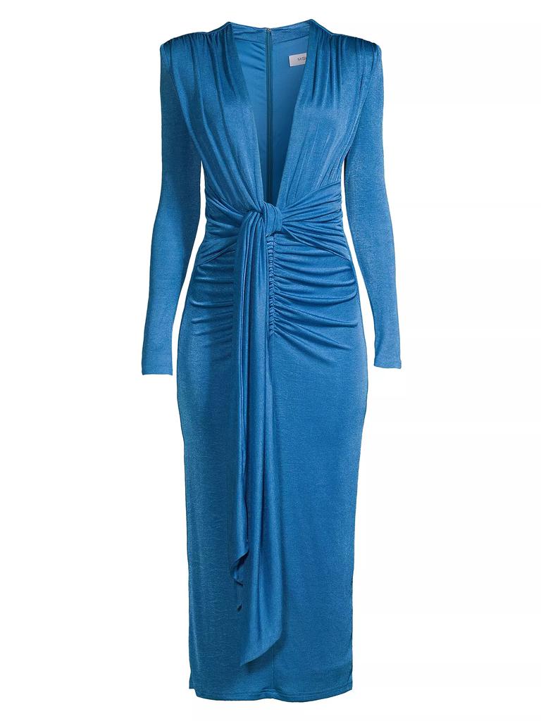 Misha Francis Knotted Long-Sleeve Midi-Dress