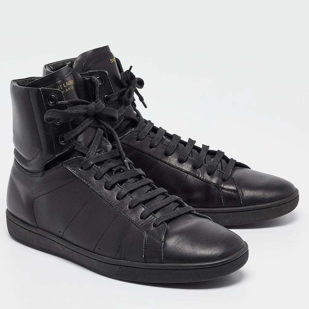 Yves Saint Laurent Saint Laurent Black Leather High Top Sneakers Size 43 4