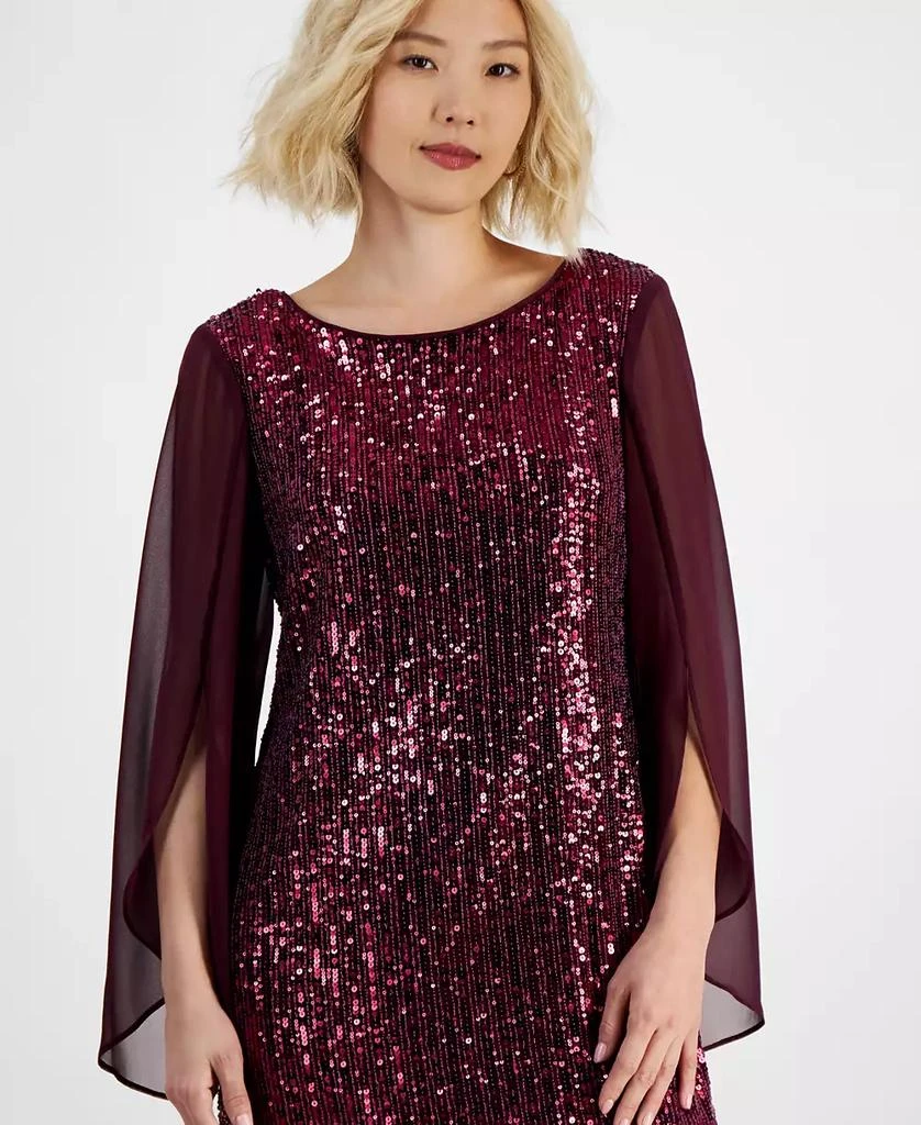 Connected Petite Sequin Angel-Sleeve Dress 3
