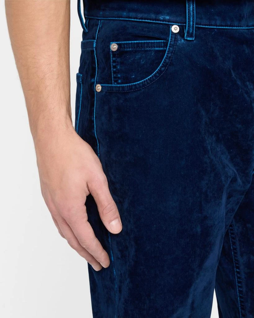 Salvatore Ferragamo Men's Flocked Velvet Denim Jeans 4