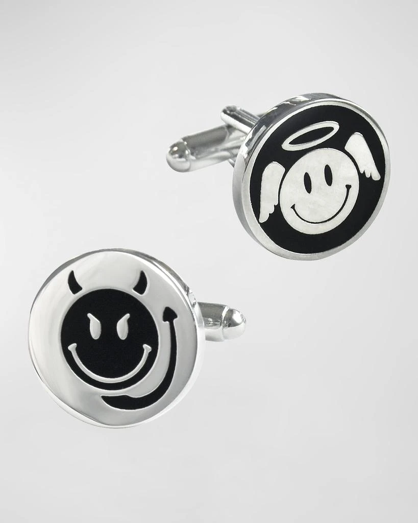 LINK UP Men's Angel and Devil Happy Face Cufflinks 4