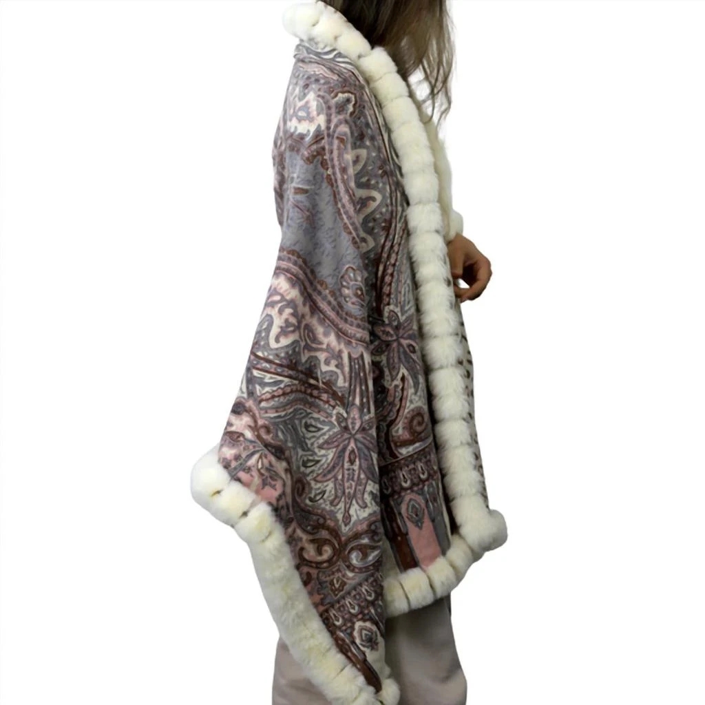 La Fiorentina La Fiorentina - Paisley/leopard Print Wrap With Faux Trim 3
