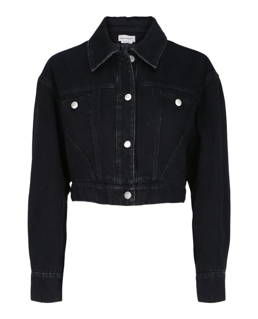 Alexander McQueen Cropped Denim Jacket