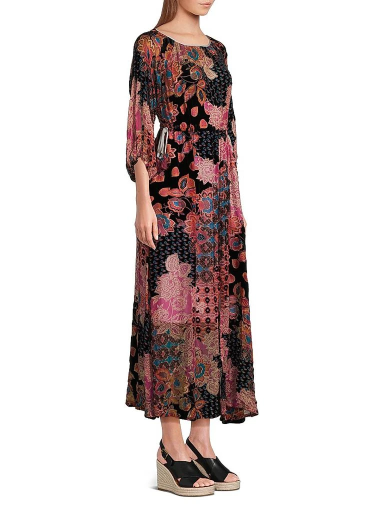 Johnny Was Verronah Abstract Burnout Drawstring Maxi-Dress 4