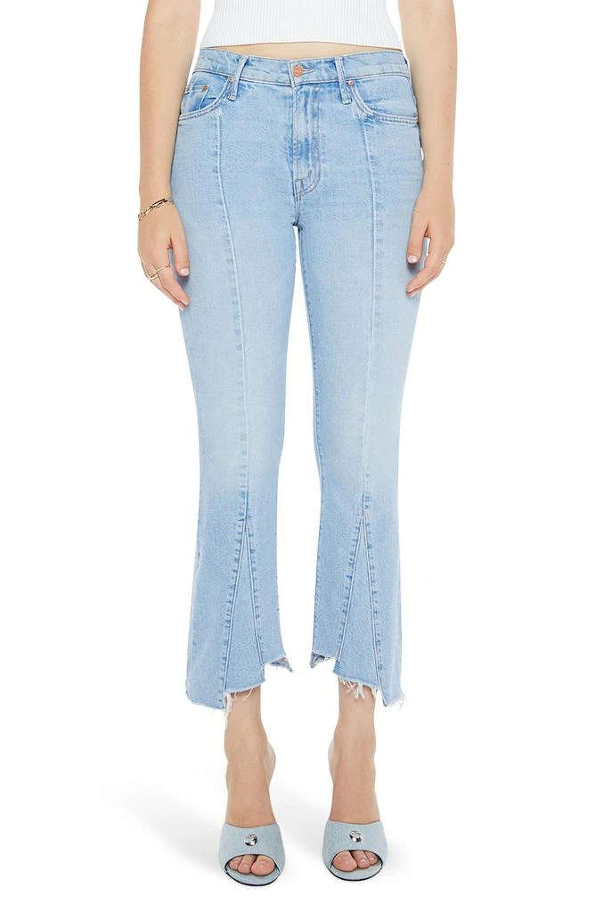 MOTHER The Insider Seamed Frayed Crop Straight Leg Jeans