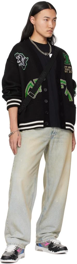 Off-White Black Crocodile Varsity Cardigan 4