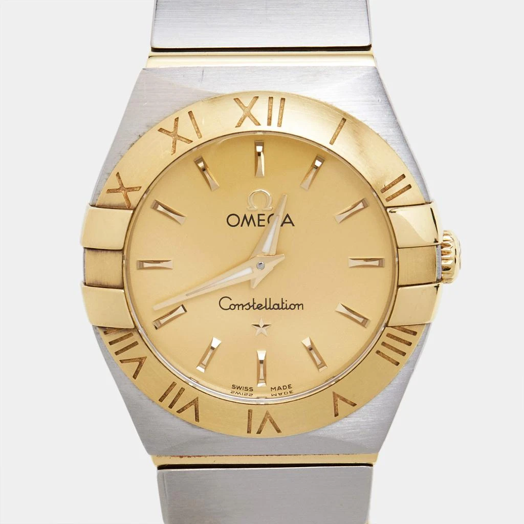 Omega Omega Champagne 18K Yellow Gold Stainless Steel Constellation 123.20.24.60.08.001 Women's Wristwatch 24 mm 3