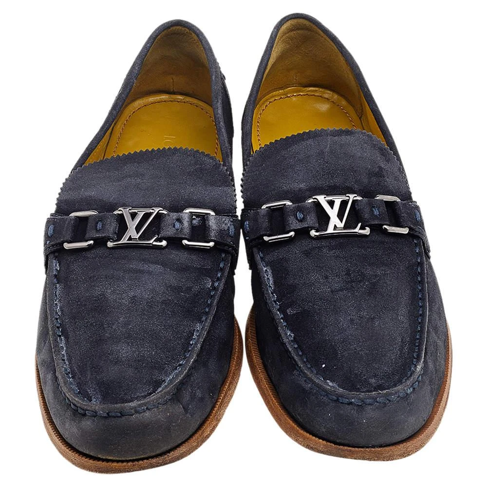 Louis Vuitton Louis Vuitton Blue Suede Major Slip On Loafers Size 45 3