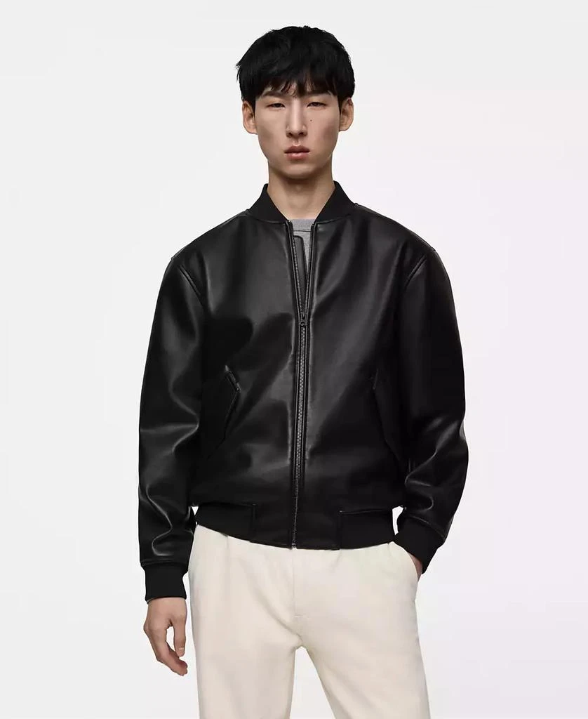 Mango Men's Faux-Leather Bomber Jacket 1