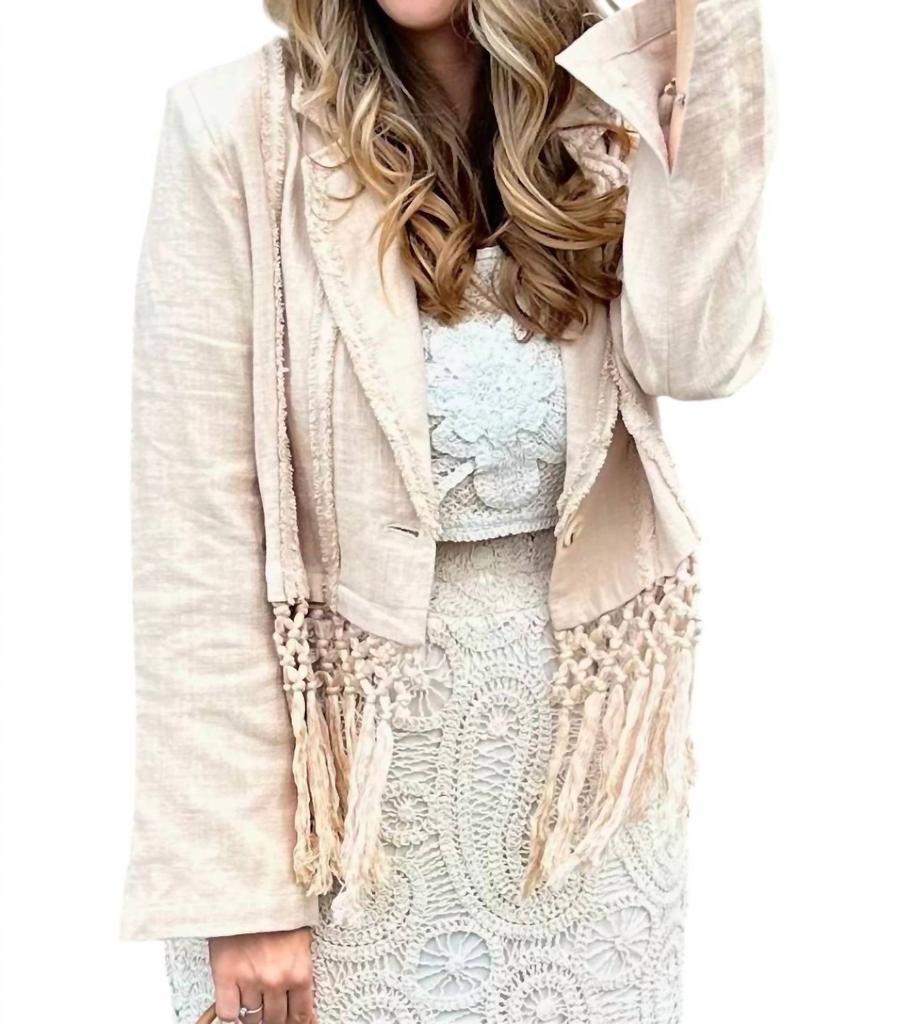 Miss Me Miss Me - Sweet Fringe Linen Jacket