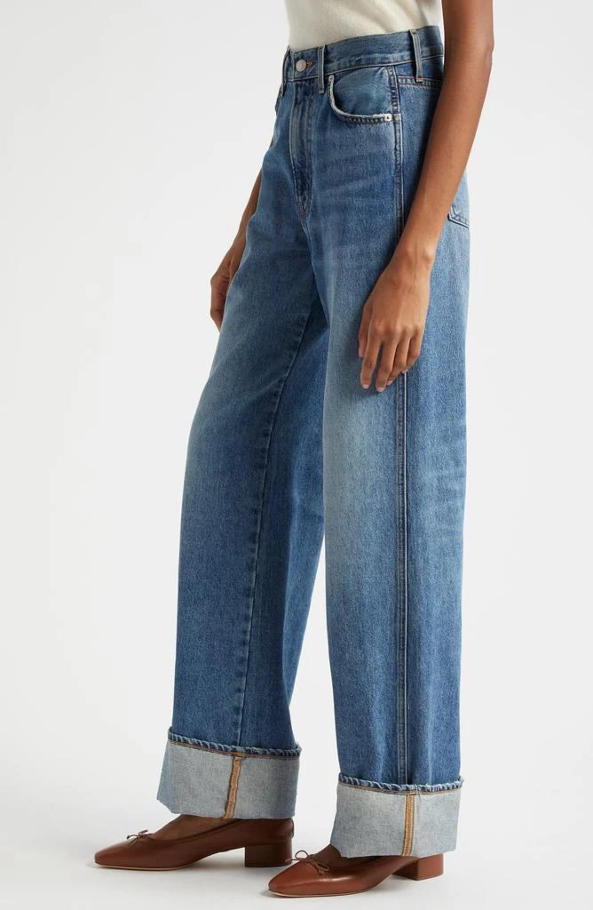 VERONICA BEARD Taylor High Waist Wide Leg Cuffed Jeans 4