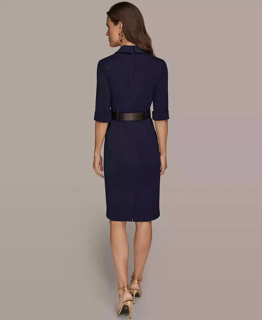 chinese dress ladies Donna Karan Cotton Sateen Belted Shirt Dress, Womens, 2, Kiwi
